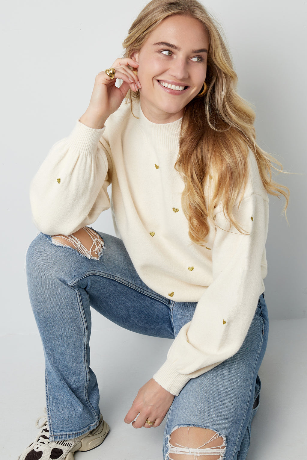 Fien trui met hartjes