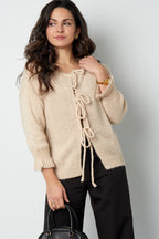 Oversized vest met strikdetail