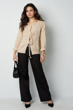 Oversized vest met strikdetail