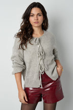 Oversized vest met strikdetail