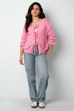 Oversized vest met strikdetail