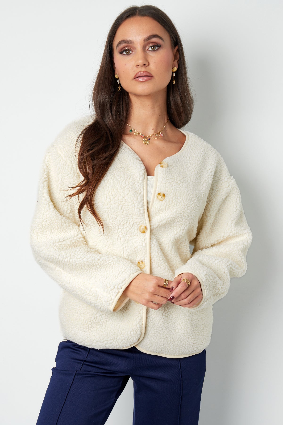 Noor Zachte Teddy Cardigan
