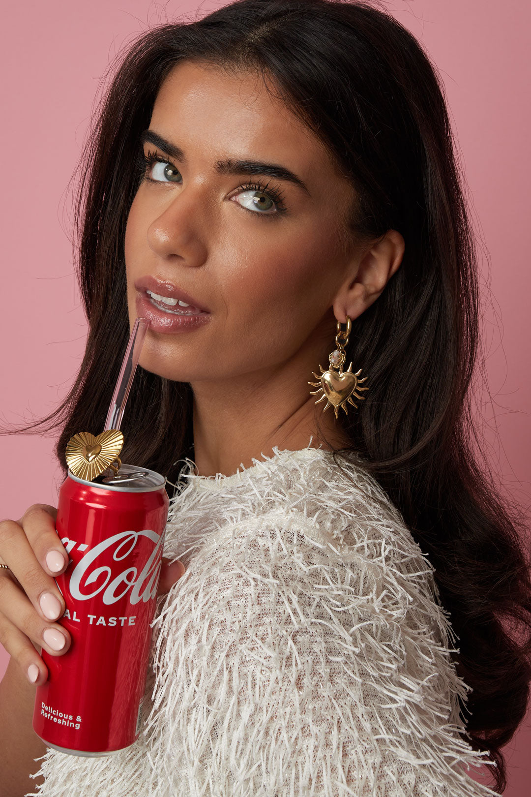 Club Spice oorbellen met hartjes hanger