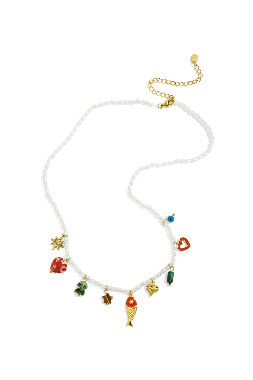 Kralen ketting met bedeltjes