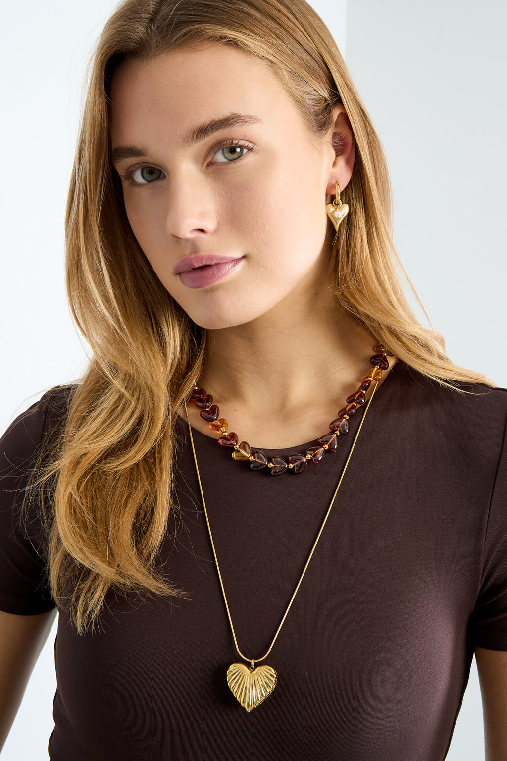 Hartjes kralen ketting 