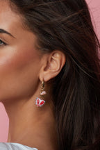 Hartjes oorbellen met kleur