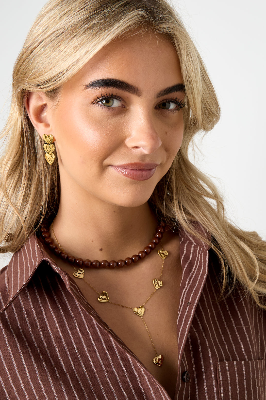 Lange ketting met hartjes