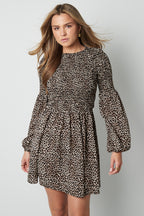 Jenny Puff Sleeve Luipaard Jurk