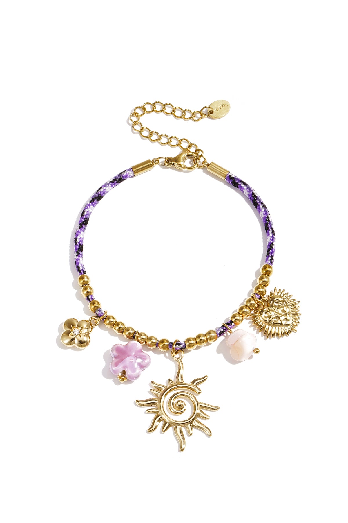 Bedelarmband met zon bedel