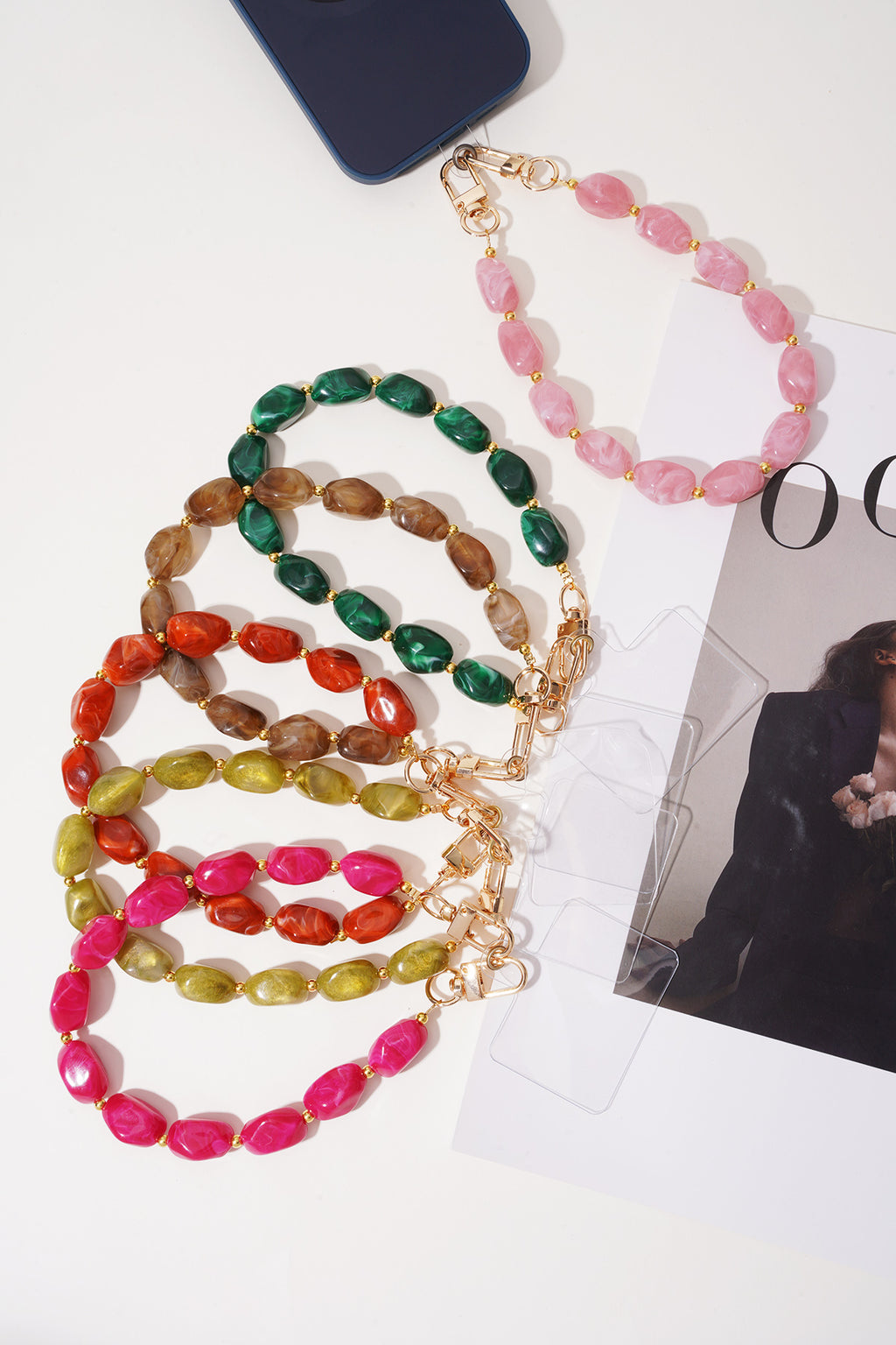 Telefoonkoord met kralen