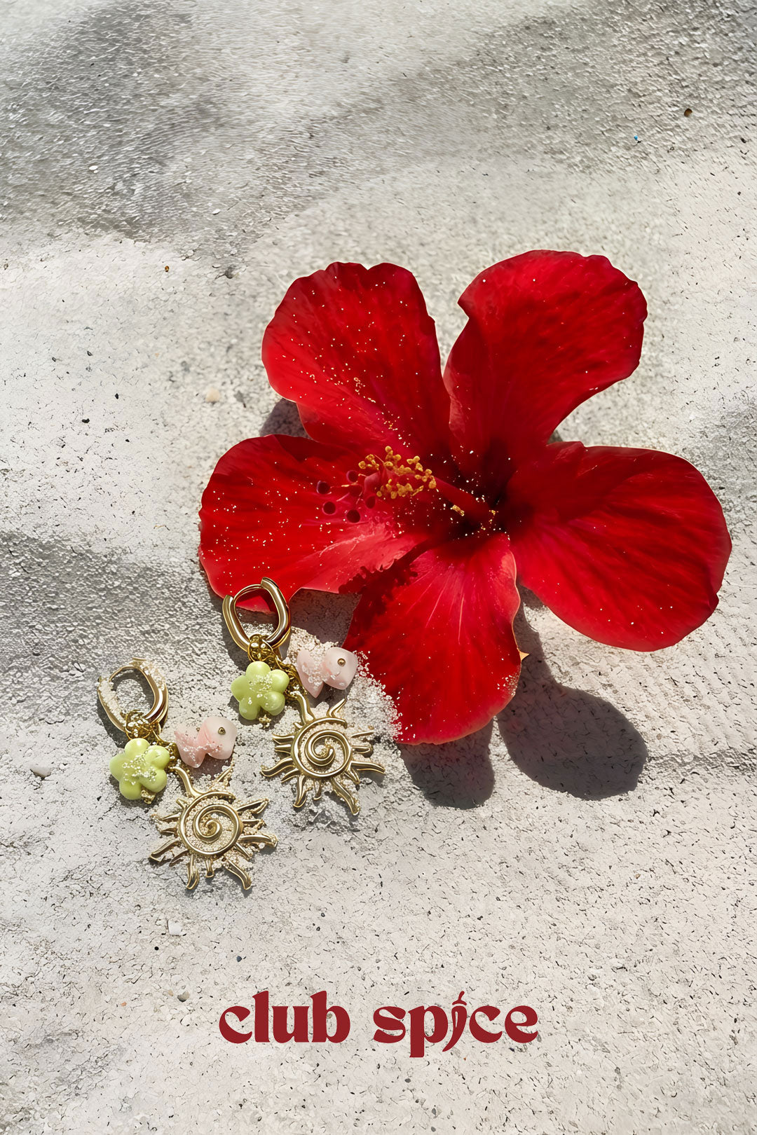 Club Spice oorbellen met bedel