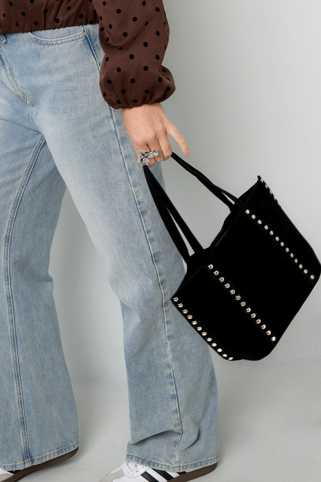 Tote bag met studs