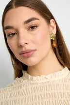 Bloemen Oorbellen met kralen