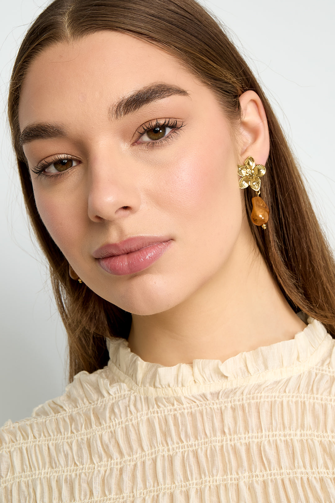 Bloemen Oorbellen met kralen