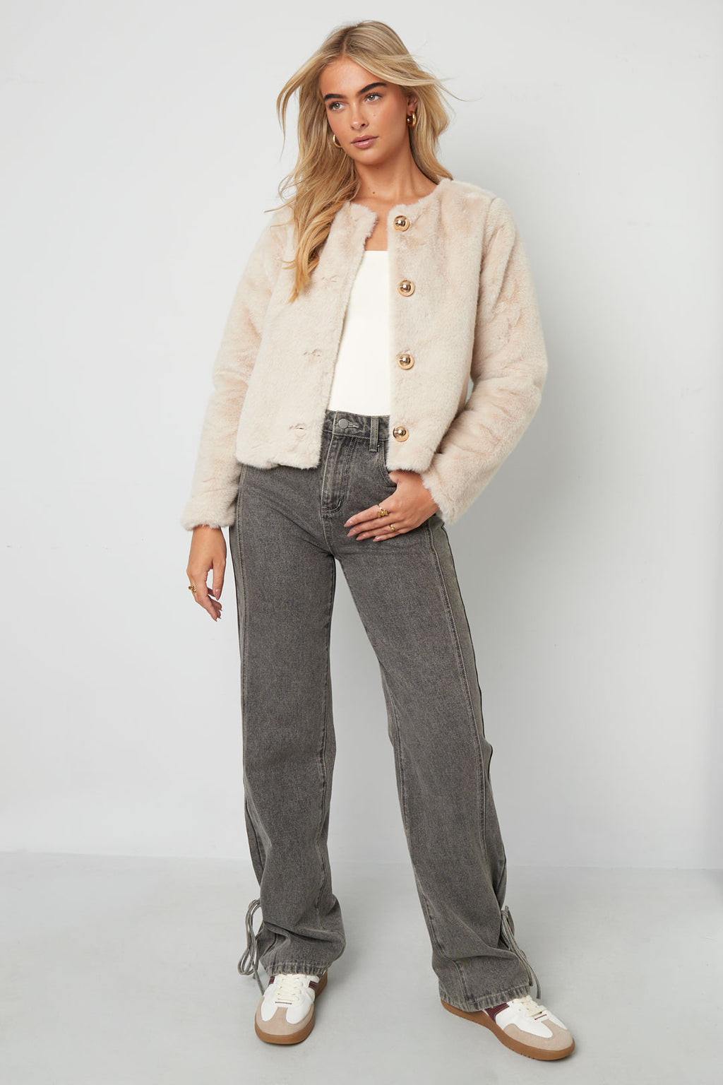 Korte Teddy Jas met Knopen