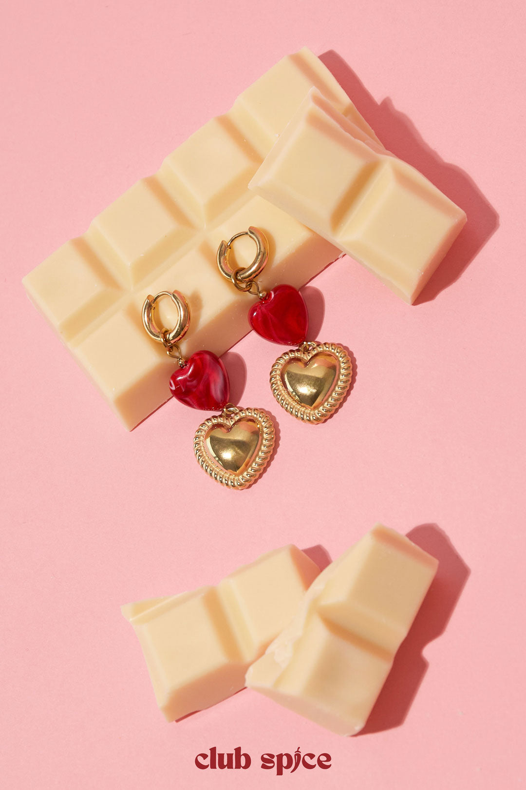 Club Spice hartjesmotief oorbellen