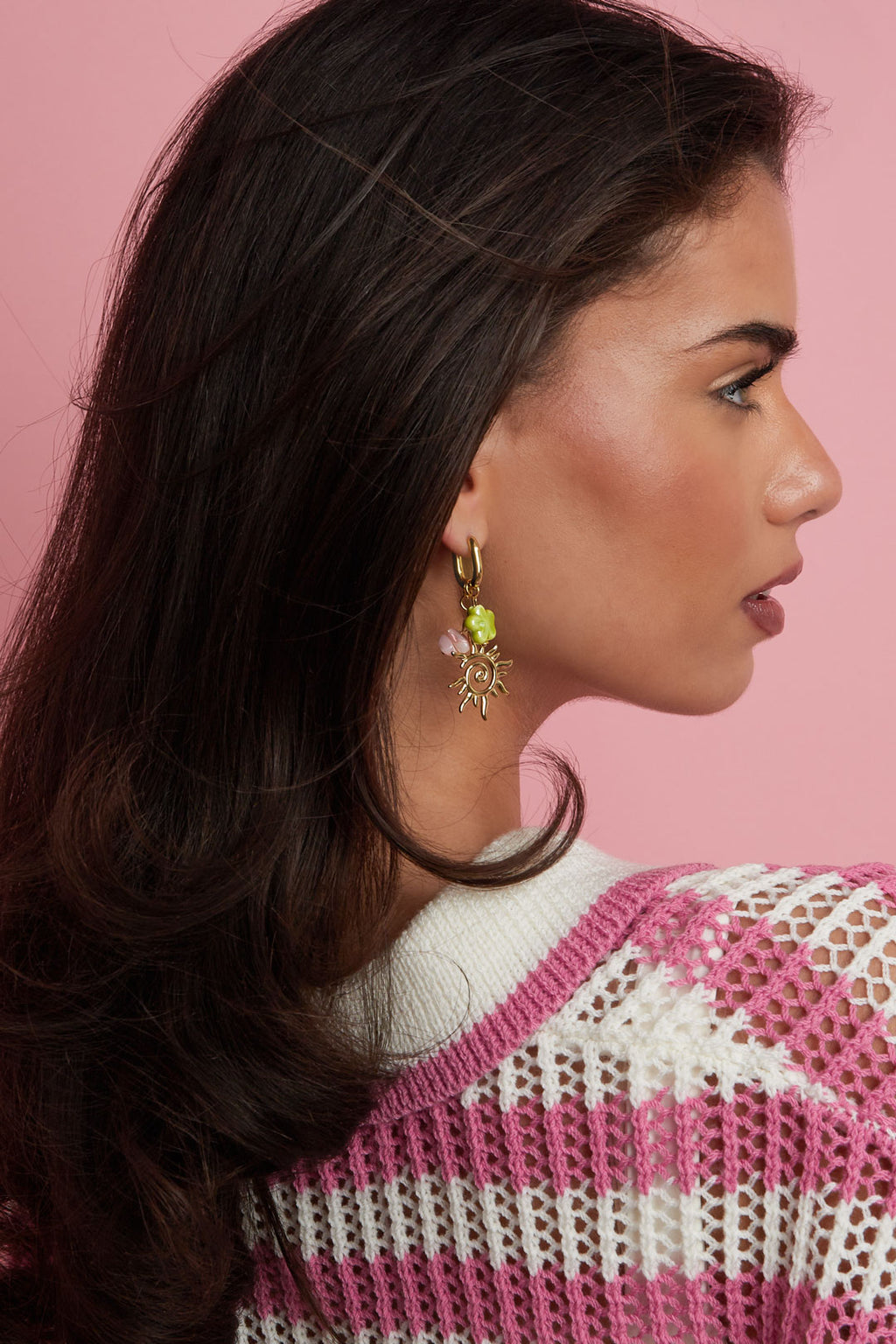 Club Spice oorbellen met bedel