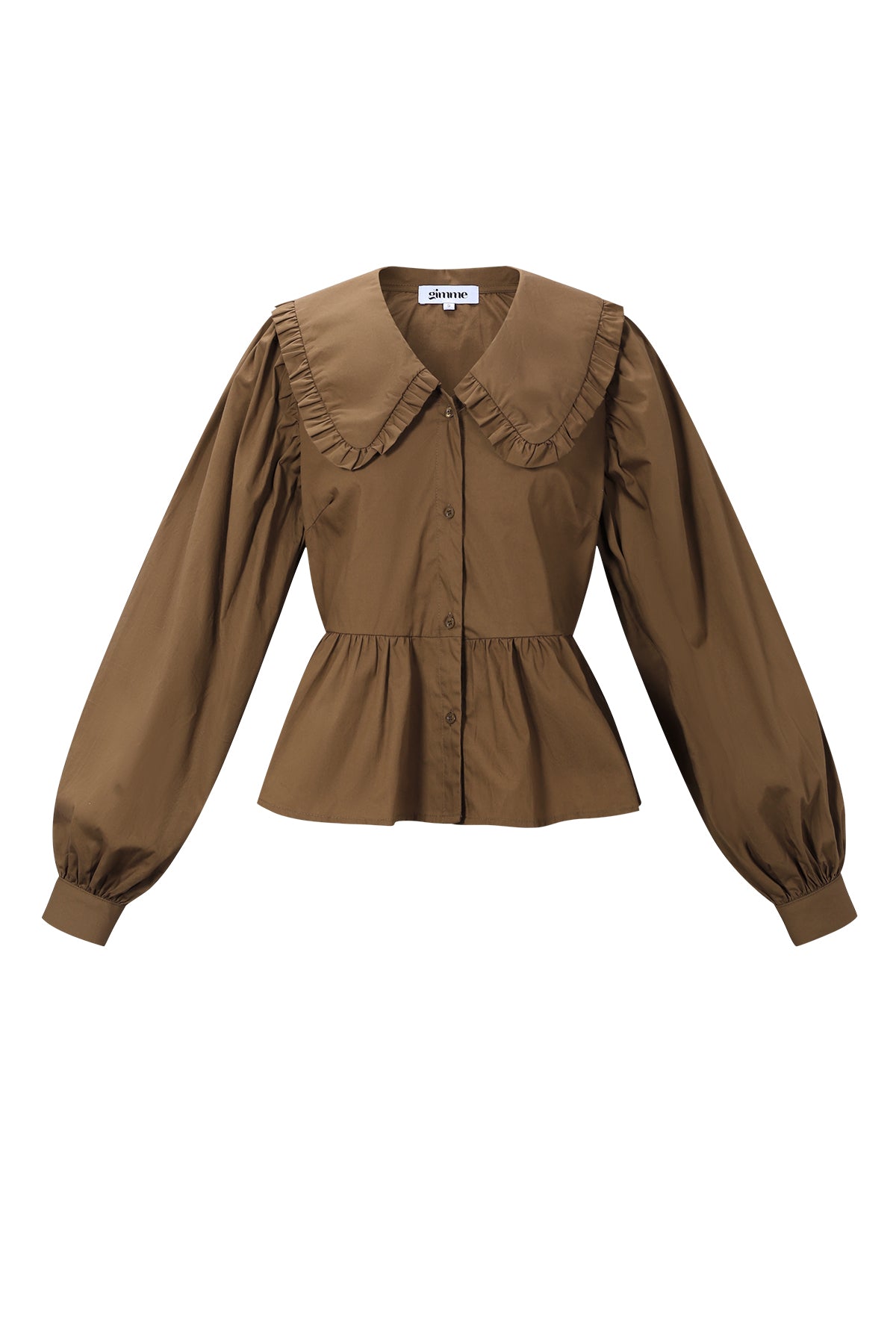 Katoenen blouse met plepum detail