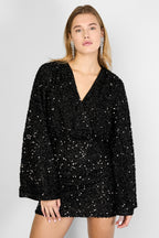 Liv Sequin Wrap Dress
