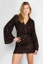 Liv Sequin Wrap Dress