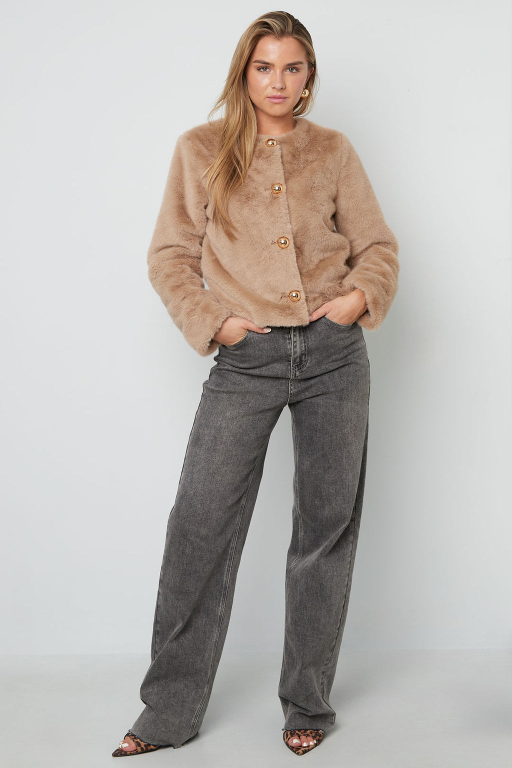 Korte Teddy Jas met Knopen