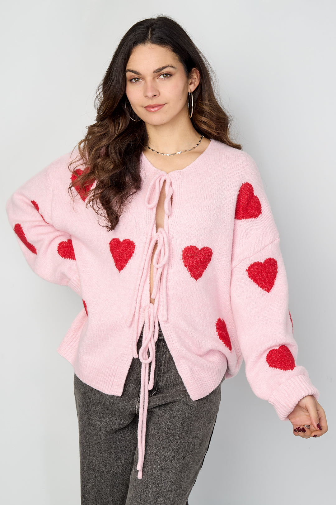 Julie Heart Cardigan met Strikjes